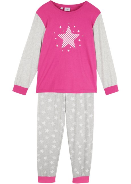 Mädchen Pyjama (2tlg. Set) aus Bio-Baumwolle in pink - bpc bonprix collection