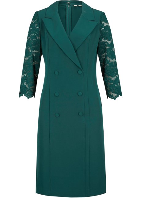 Blazer-Kleid mit Spitzenärmeln in grün von vorne - bpc selection