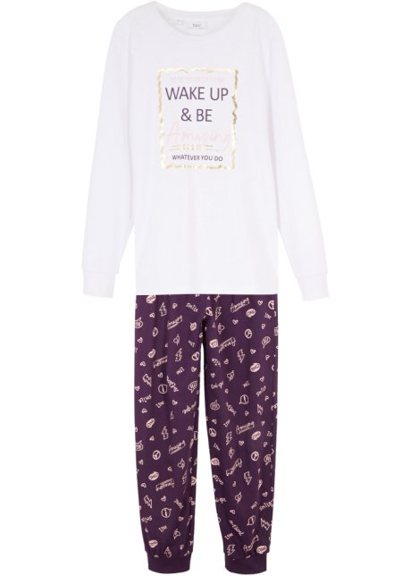 Mädchen Pyjama (2tlg. Set) in lila von vorne - bpc bonprix collection