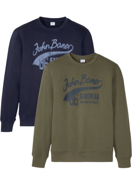 Sweatshirt (2er Pack) in blau von vorne - John Baner JEANSWEAR