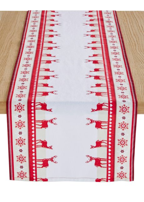 Tischläufer mit weihnachtlichem Druck in rot - bpc living bonprix collection