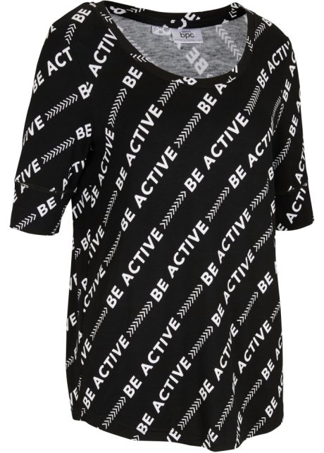 Sport-Shirt aus Viskose, 1/2-Arm in schwarz von vorne - bpc bonprix collection