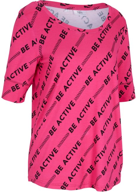 Sport-Shirt aus Viskose, 1/2-Arm in pink von vorne - bpc bonprix collection