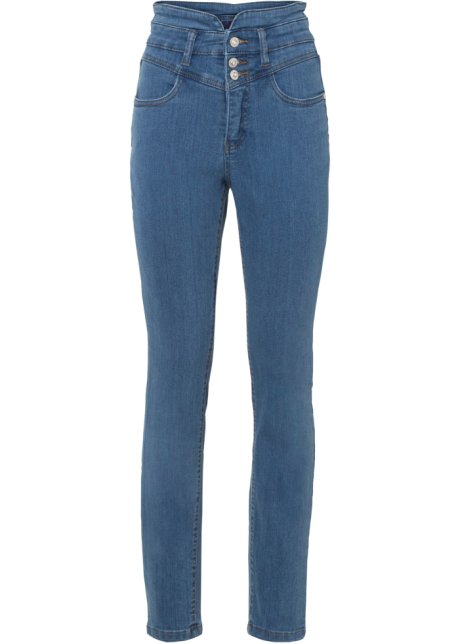 Skinny-Jeans in blau von vorne - BODYFLIRT