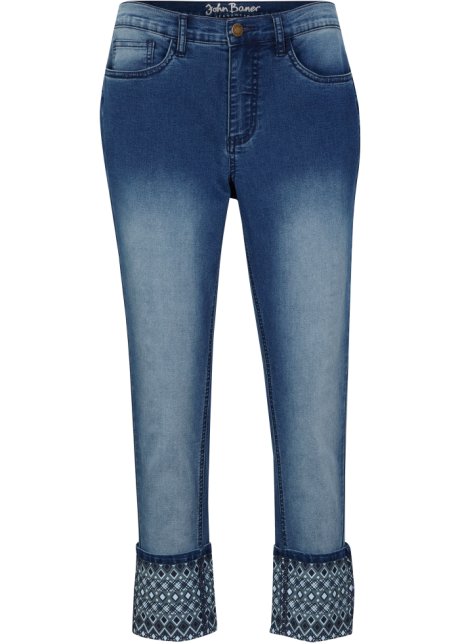 7/8-Super-Stretch-Jeans in blau von vorne - John Baner JEANSWEAR