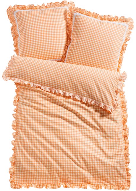 Bettwäsche mit Rüschen in orange - bpc living bonprix collection