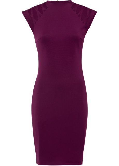 Kleid mit Laser-Cut in lila von vorne - BODYFLIRT boutique