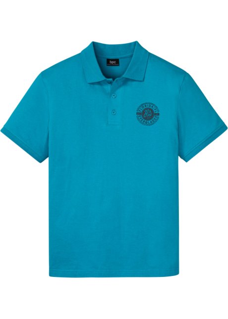 Poloshirt, Kurzarm in blau von vorne - bpc bonprix collection