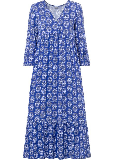 Kaftan-Kleid in blau von vorne - BODYFLIRT