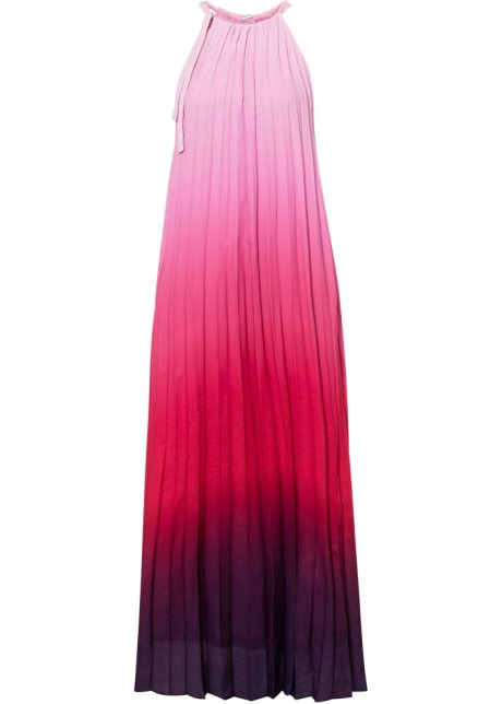 Plissée-Kleid mit Farbverlauf in rosa von vorne - BODYFLIRT