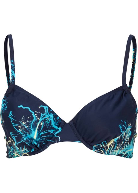 Bügel Bikini Oberteil in blau von vorne - bpc bonprix collection