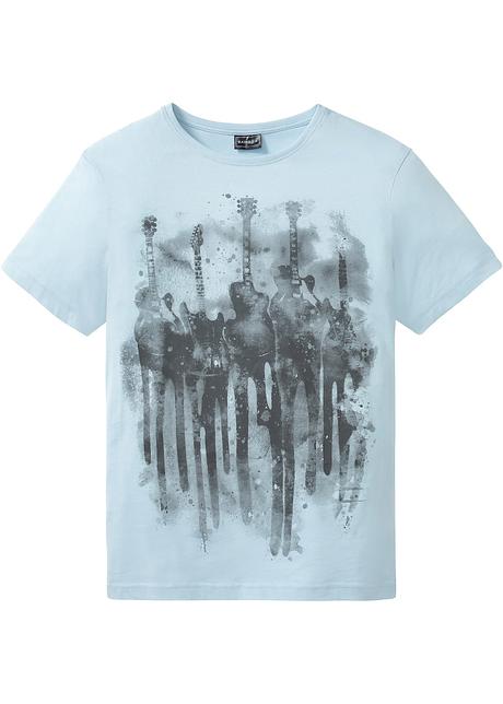 T-Shirt in blau von vorne - RAINBOW