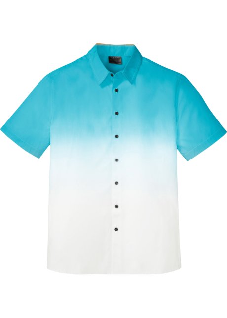 Kurzarmhemd mit Farbverlauf in blau von vorne - bpc selection