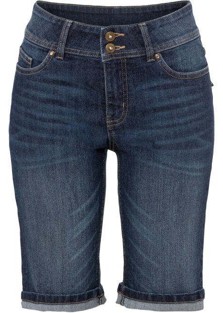 Jeans-Bermuda in blau von vorne - BODYFLIRT boutique