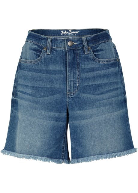 Stretch-Jeans-Shorts in blau von vorne - John Baner JEANSWEAR