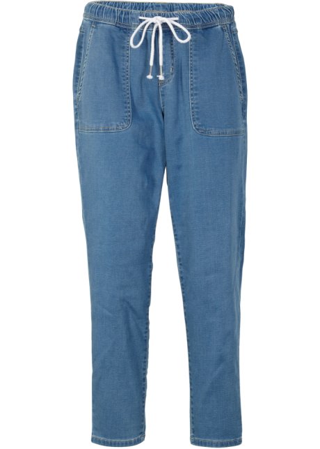 Sweat-Jeans-Jogger in blau von vorne - John Baner JEANSWEAR