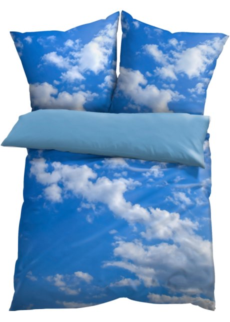 Wendebettwäsche mit Wolken Motiv in blau - bpc living bonprix collection