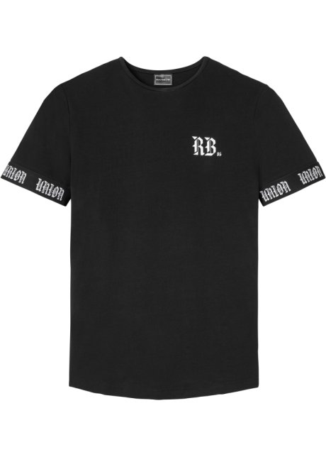 Stretch-T-Shirt, Slim Fit in schwarz von vorne - RAINBOW