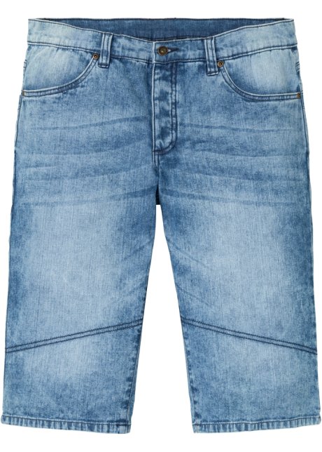 Stretch-Jeans-Long-Bermuda, Regular Fit in blau von vorne - RAINBOW