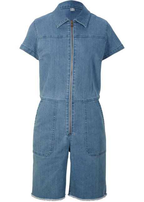Jeans-Overall in blau von vorne - John Baner JEANSWEAR