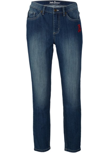 7/8 Skinny-Komfort-Stretch-Jeans in blau von vorne - John Baner JEANSWEAR