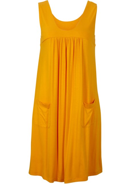 Kurzes Jerseykleid mit Taschen in orange von vorne - bpc bonprix collection
