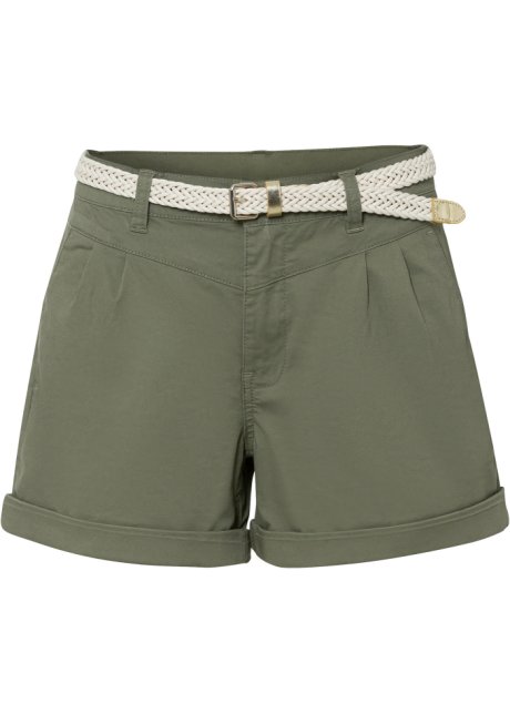 Shorts mit Gürtel in grün von vorne - RAINBOW