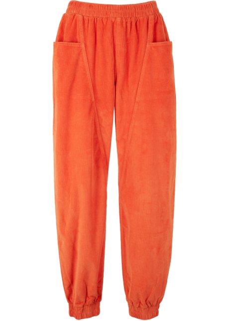 Bequeme Cord-Hose mit großen Taschen und Komfortbund in orange von vorne - bpc bonprix collection