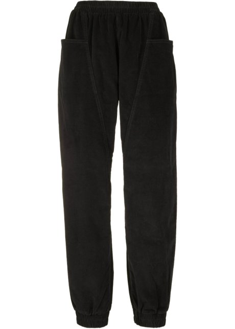 Bequeme Cord-Hose mit großen Taschen und Komfortbund in schwarz von vorne - bpc bonprix collection