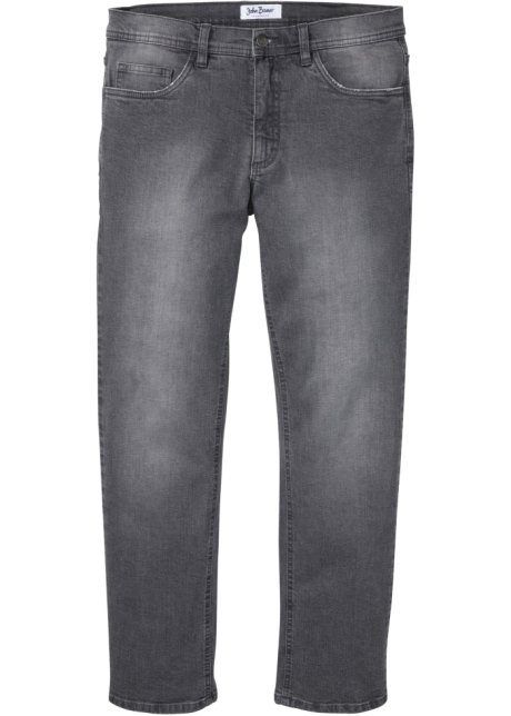 Regular Fit Stretch-Jeans mit Komfortschnitt, Straight in grau von vorne - John Baner JEANSWEAR
