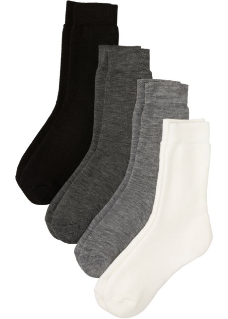 Thermo Socken (4er Pack) mit Grußkarte in grau von vorne - bpc bonprix collection