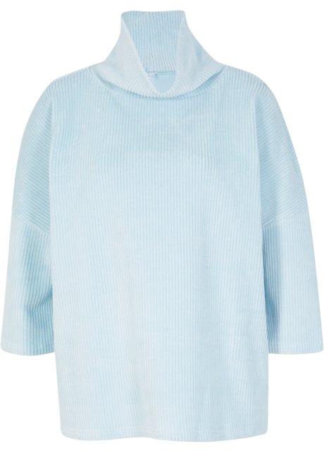 Shirt in Cordoptik in blau von vorne - bpc selection