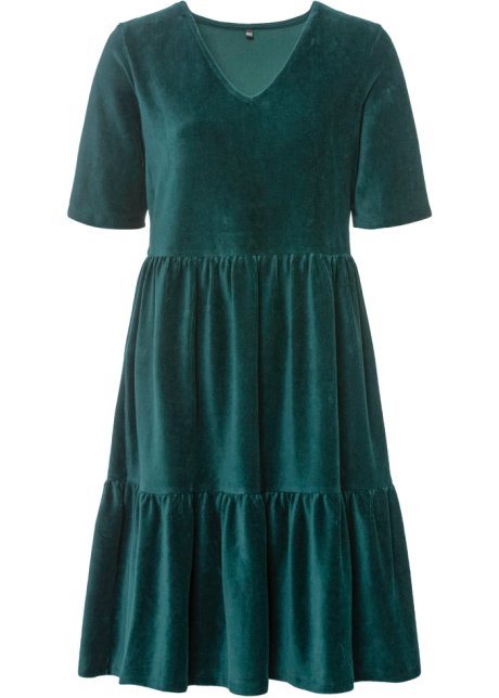 Cord-Kleid in grün von vorne - RAINBOW