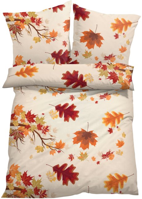 Bettwäsche mit Herbstlaub in orange - bpc living bonprix collection