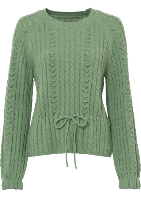Pullover in grün von vorne - BODYFLIRT