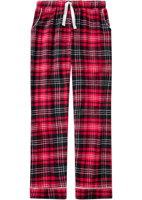 Gewebte Pyjamahose aus Flanell in rot von vorne - bpc bonprix collection