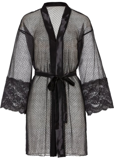 Kimono in schwarz von vorne - VENUS