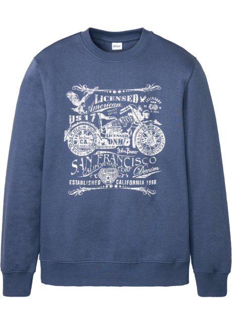 Sweatshirt mit Biker-Print in blau von vorne - John Baner JEANSWEAR
