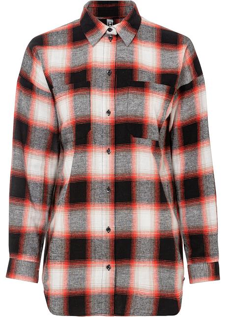 Boyfriend Karo Flanell-Hemd in schwarz von vorne - RAINBOW