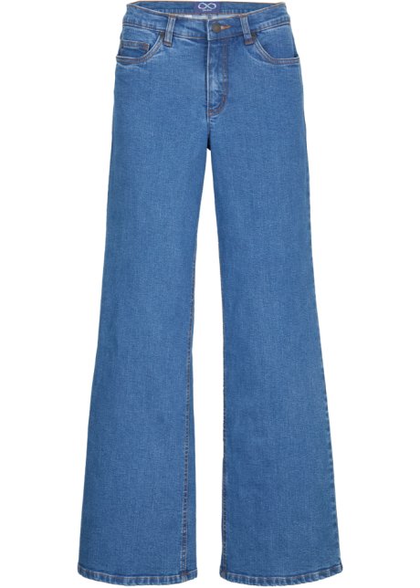 Essential Basic Stretch-Jeans, Wide in blau von vorne - John Baner JEANSWEAR