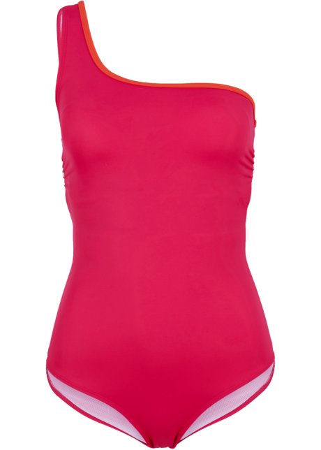 Shape Badeanzug aus recyceltem Polyamid leichte Formkraft in pink von vorne - BODYFLIRT