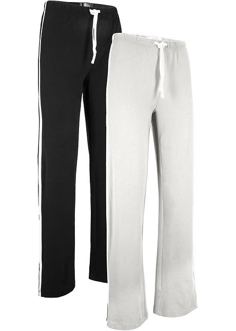 Shirthose aus Stretchmaterial im Doppelpack, gerade geschnitten in schwarz von vorne - bpc bonprix collection