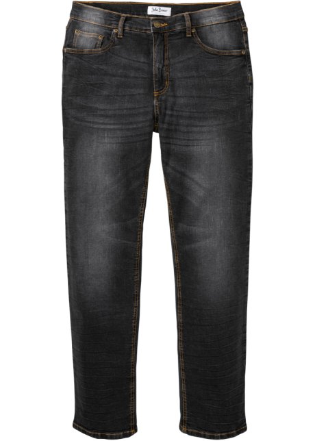 Classic Fit Stretch-Jeans, Straight in schwarz von vorne - John Baner JEANSWEAR