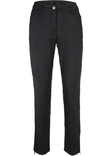 Glänzende Stretch-Hose  in schwarz von vorne - bpc selection