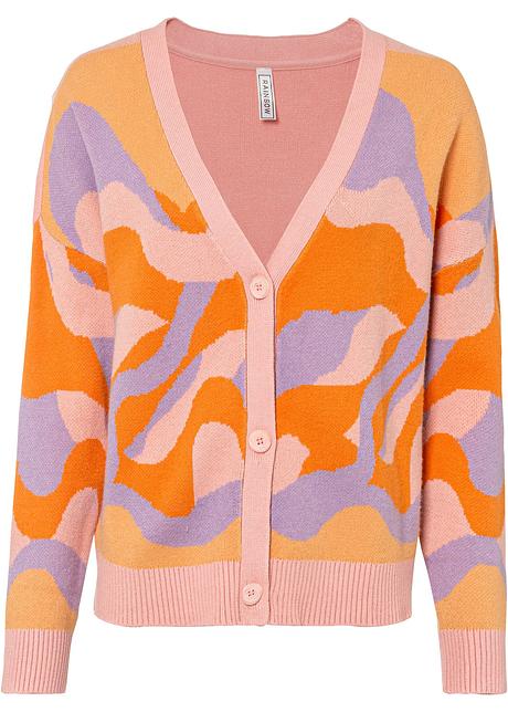 Strickjacke in rosa von vorne - RAINBOW