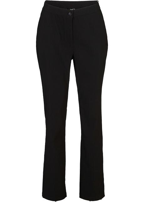Hose mit Schlitz am Saum in schwarz von vorne - bpc bonprix collection