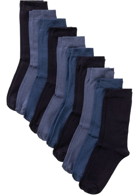 Socken Basic (10er Pack) mit Bio-Baumwolle in blau von vorne - bpc bonprix collection