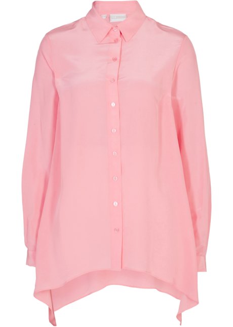 Bluse mit Seidenanteil in rosa von vorne - bonprix PREMIUM
