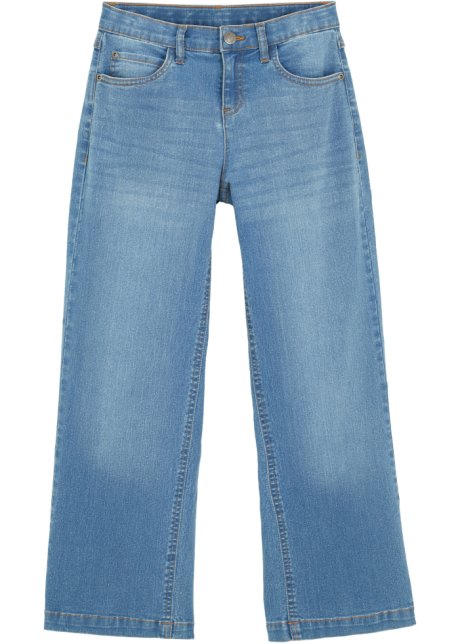 Mädchen Jeans, Wide Leg in blau von vorne - John Baner JEANSWEAR