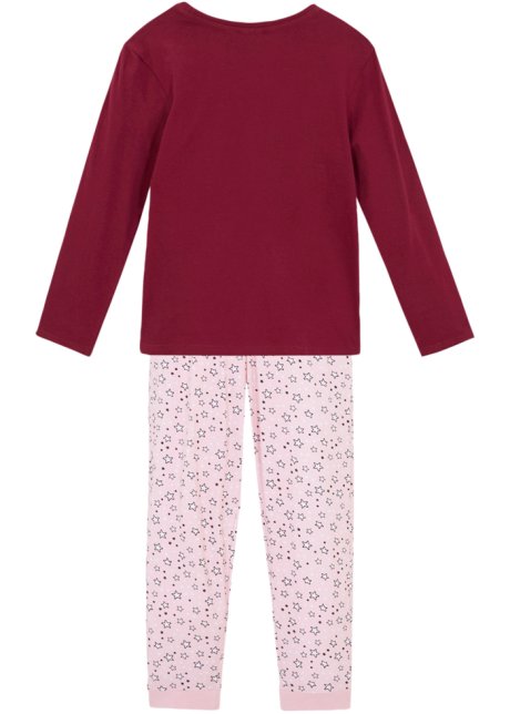Mädchen Pyjama  (2-tlg. Set) in lila von hinten - bpc bonprix collection